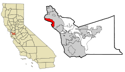 Localización en el estado de  California y en el Condado de Alameda