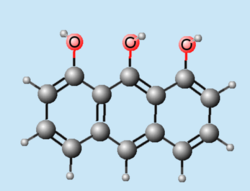 Imagen en 3D de la molécula de la Antralina
