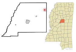 Attala County Mississippi Incorporated and Unincorporated areas McCool Highlighted.svg