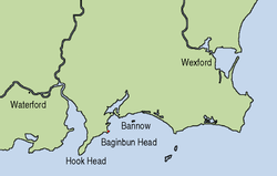 Situación del Cabo de Hook en el Condado de Wexford.
