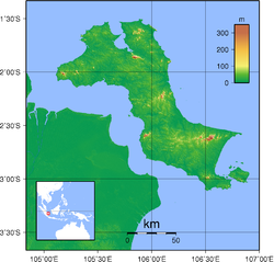 Mapa de la isla de Bangka
