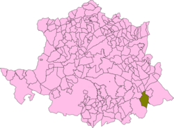 Localización del término municipal de Cañamero en su provincia