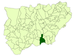 Situación de Cabra del Santo Cristo con respecto a la provincia de Jaén
