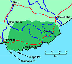 Localización en un mapa de la región
