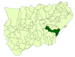 Situación de Cazorla con respecto a la provincia de Jaén