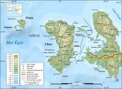 Mapa de la isla de Quíos