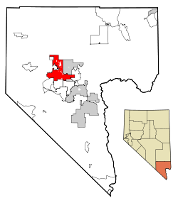 Localización de Las Vegas en Nevada