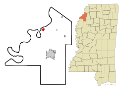 Coahoma County Mississippi Incorporated and Unincorporated areas Friars Point Highlighted.svg