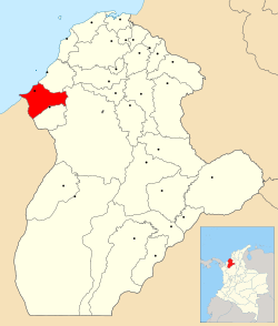 Ubicación de Los Córdobas en Antioquia