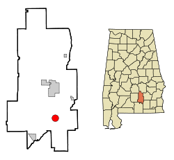 Localización en el Condado de Crenshaw y en el estado de Alabama