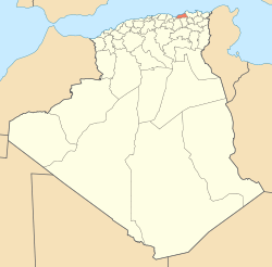 Localización de Jijel en Argelia