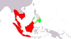 Distribución geográfica (rojo)