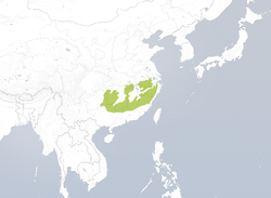 Distribución en China del Faisán de Elliot.