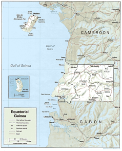 Mapa de las carreteras de Guinea Ecuatorial