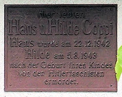 Gedenktafel Seidelstr 20 (Tegel) Hans und Hilde Coppi.JPG