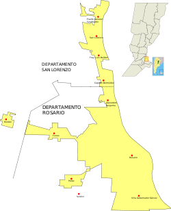 Área urbana del Gran Rosario y sus localidades.