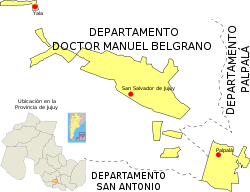 Área urbana del Gran San Salvador de Jujuy y las localidades incluidas en ella.