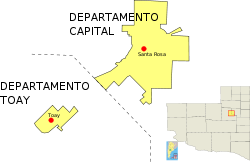 Área urbana del Gran Santa Rosa y las localidades incluidas en ella.