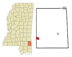 Greene County Mississippi Incorporated and Unincorporated areas McLain Highlighted.svg