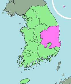 Localización de Gyeongsang del Norte en Corea del Sur