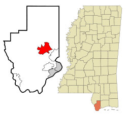 Hancock County Mississippi Incorporated and Unincorporated areas Kiln Highlighted.svg