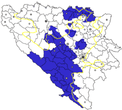 Ubicación de Herzeg-Bosnia
