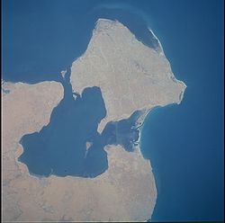 Fotografía satélite de la isla de Djerba