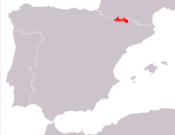 Mapa de distribución de Iberolacerta bonnali.