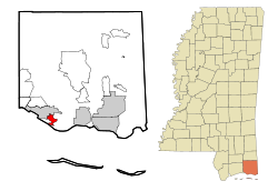 Jackson County Mississippi Incorporated and Unincorporated areas Gulf Park Estates Highlighted.svg