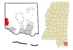 Jackson County Mississippi Incorporated and Unincorporated areas Latimer Highlighted.svg