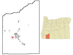 Localización en el condado de Jackson y en el estado de Oregón
