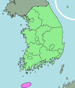 Localización de Jeju en Corea del Sur