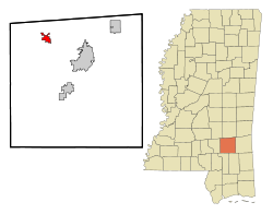 Jones County Mississippi Incorporated and Unincorporated areas Soso Highlighted.svg