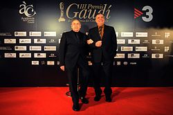Dauder (izquierda) junto a Enric Majó en la III edición de los Premios Gaudí (2011).
