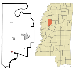 Leflore County Mississippi Incorporated and Unincorporated areas Morgan City Highlighted.svg