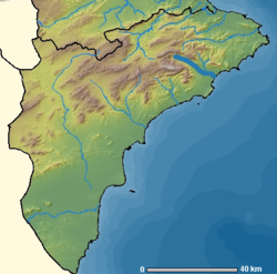Localización del río Algar (provincia de Alicante)