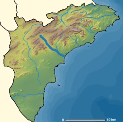 Localización del Monnegre (provincia de Alicante)