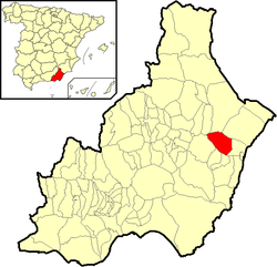 Situación de Antas en la provincia de Almería