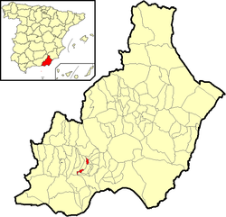 Situación de Bentarique en la provincia de Almería