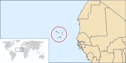 Localización de  las islas de Cabo Verde