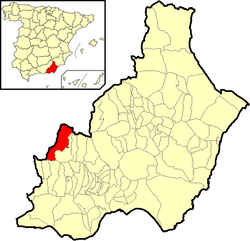 Situación de Fiñana en la provincia de Almería