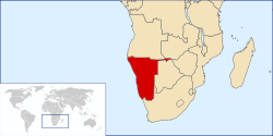 Ubicación de África del Sudoeste