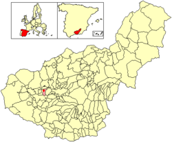 Situación de Romilla en la provincia de Granada