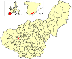Situación de Romilla la Nueva en la provincia de Granada