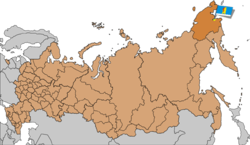 Localización de Anádyr en  Rusia