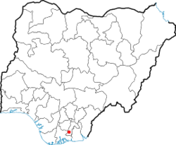 Ubicación de Aba en Nigeria