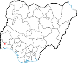 Localización de Abeokuta en Nigeria