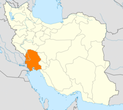 Mapa que muestra la provincia iraní de Khuzestán