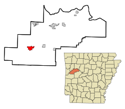 Localización en el Condado de Logan y en el estado de Arkansas