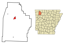Localización en el condado de Madison y en el estado de Arkansas